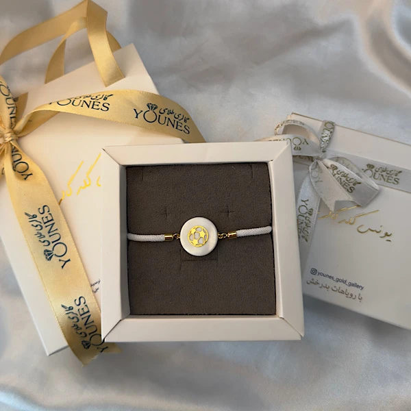 دستبند طلا توپ صدفی 2cm